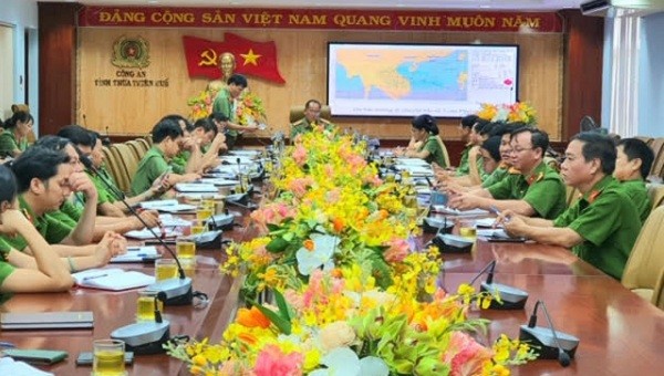 Buổi họp trực tuyến triển khai công tác phòng chống cơn bão số 5.