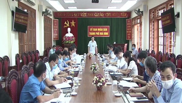 Ông Bùi Văn Cửu, Phó Chủ tịch UBND tỉnh Hoà Bình phát biểu tại Hội nghị.