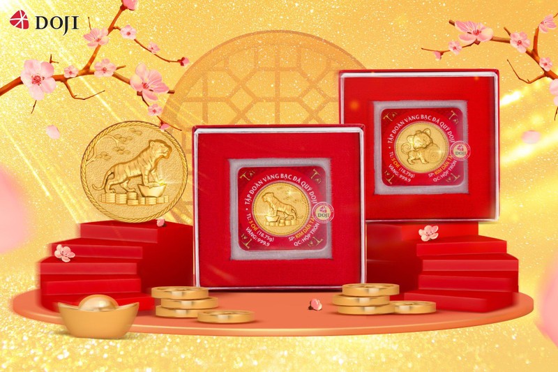 Vàng ép vỉ Kim Dần Phát Lộc và Kim Dần Chiêu Tài với hình ảnh chú hổ - Linh vật của năm 2022 giúp thu hút tài lộc, may mắn.