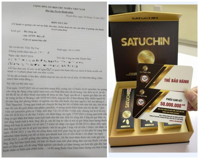 Khách hàng gửi đơn tố cáo tổ chức kinh doanh viên sủi Satuchin có dấu hiệu lừa đảo chiếm đoạt tài sản
