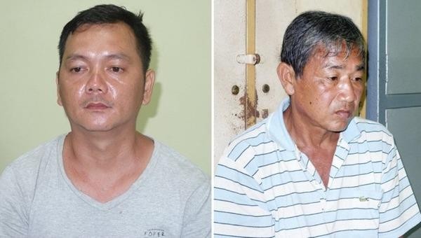Các bị can Võ Minh Tâm (trái) và Trần Văn Hải.