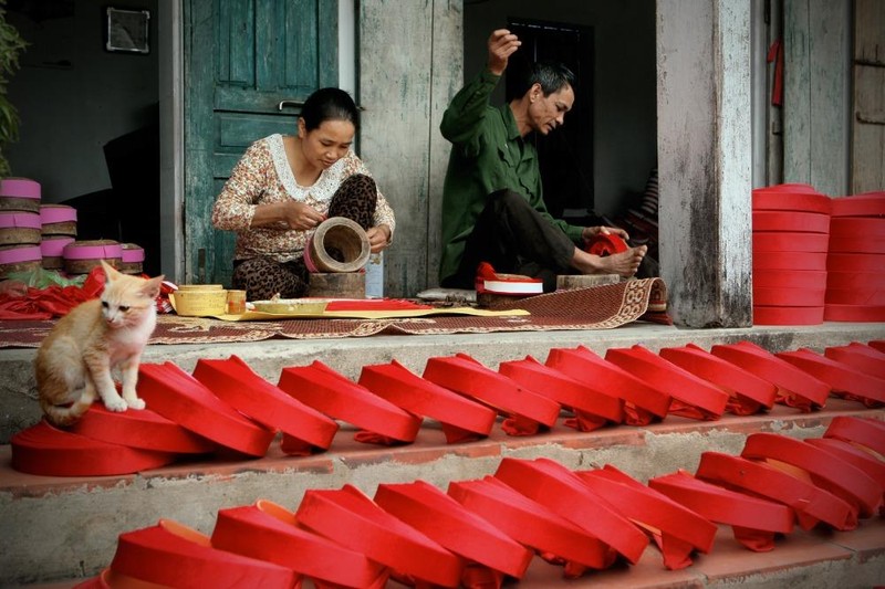 Nghề làm khăn xếp được truyền qua nhiều đời ở làng Giáp Nhất.