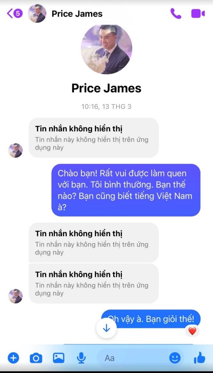 Hình ảnh facebook “anh James” đã bẫy tình chị Thiên Thanh.