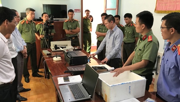 Đối tượng Huy tại cơ quan công an