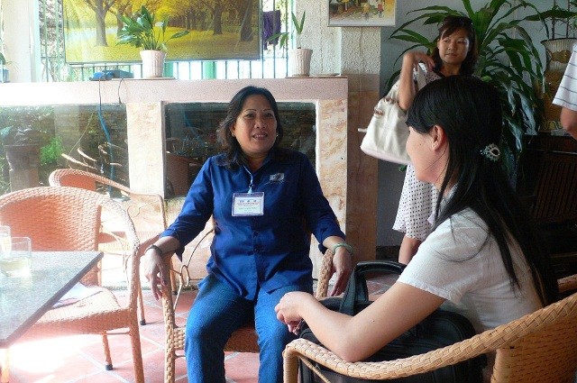 Chị Cao Thị Trang hồ hởi kể về những dự định công tác xã hội sắp tới của mình