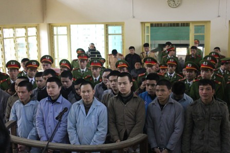 Các bị cáo trong phiên tòa