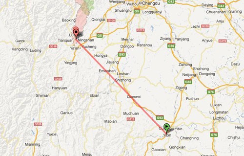Thành phố Nghi Tân cách huyện Lộc Sơn khoảng 500km. Ảnh: Internet
