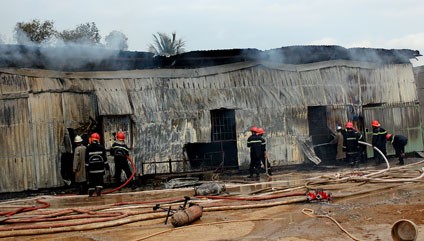 Hiện trường xảy ra hỏa hoạn