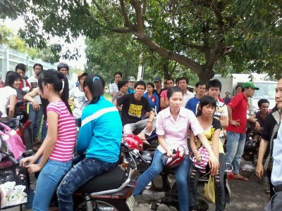 Công nhân Cty Hiệp Hòa Thuận ngừng việc ngày 30/5