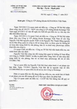 Văn bản của cơ quan công an cho hay, Nguyễn Việt Hải đã thừa nhận hành vi chiếm đoạt tiền của KVS